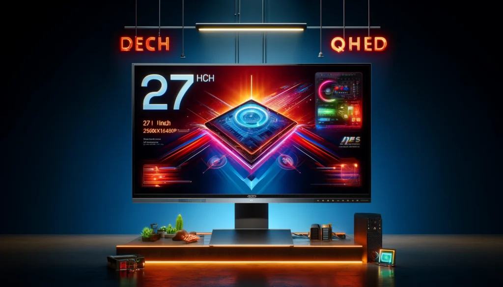 FYHXele 27 Inch QHD 2560x1440P IPS Computer Monitor
